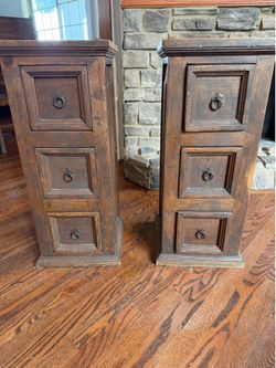 Solid wood 3 drawer side tables