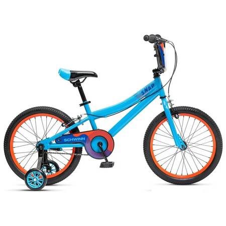 Schwinn 18″ Snap Boys Kids Bike with Training Wheels in Blue