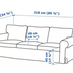 ikea ektorp grey SOFA $50