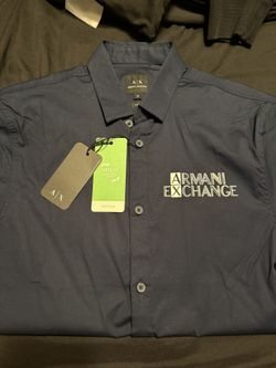 Armani Exchange Dark Blue Dressing Shirt. Size Extra Small.