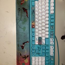 Teal and White Gaming Keyboard 