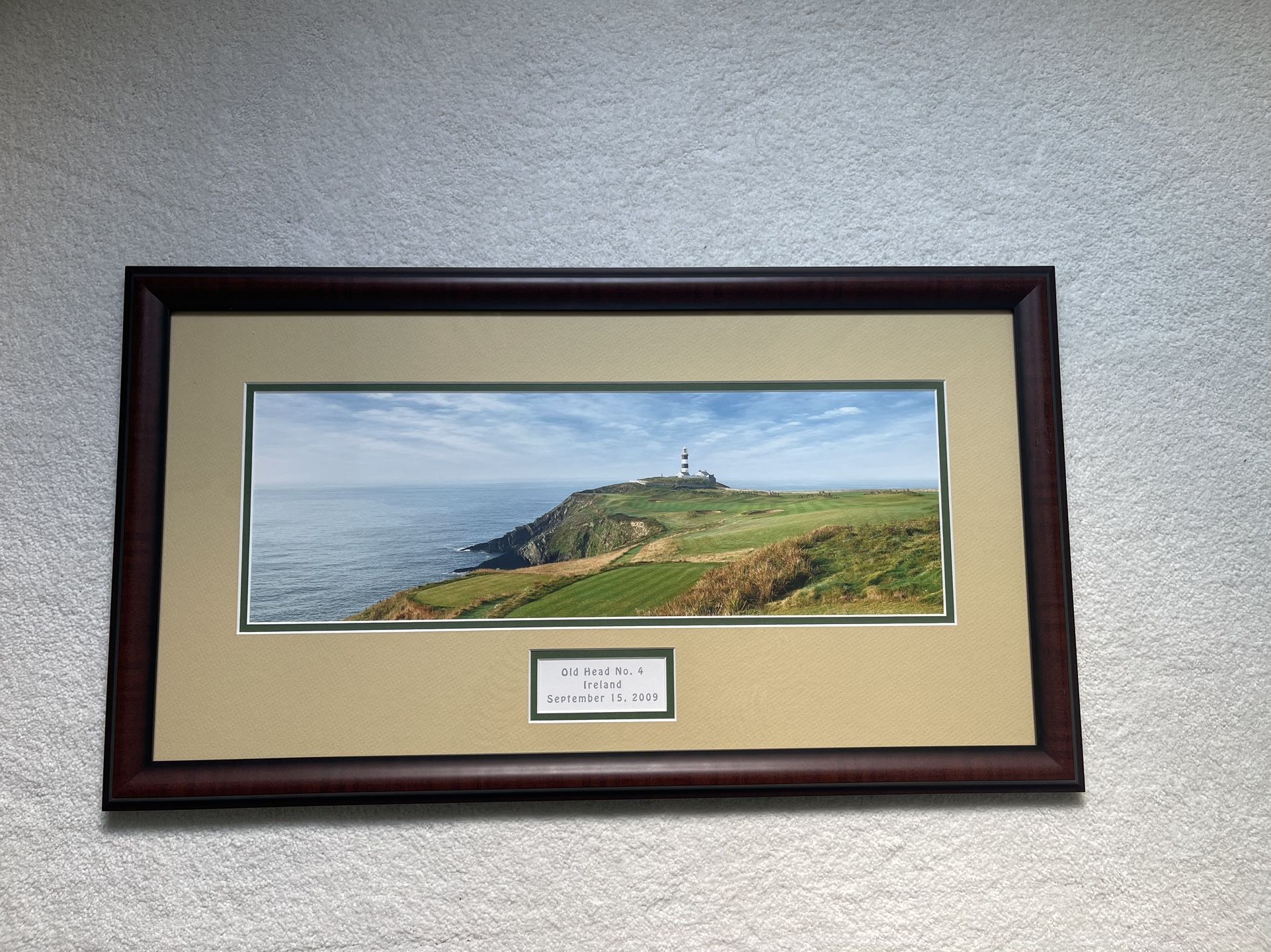 Old Head Ireland 4th Hole - 26x15 - Mahogany Frame - Print