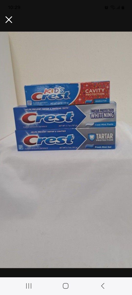 Crest Tartar Protection & Crest Kids Toothpaste 