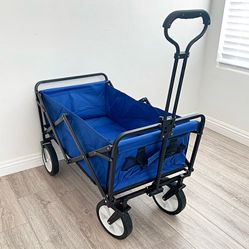 (New in box) $50 Collapsible Folding Wagon Outdoor Utility Cart 34x20x22”, Black/Blue color
