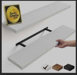 BAYKA White Floating Shelves 35.4in, Set of 2, Wall Mounted for Wall Decor
Easy Install, 30lbs Max Load, Hidden Bracket, Hanging Shelf for Living Room
