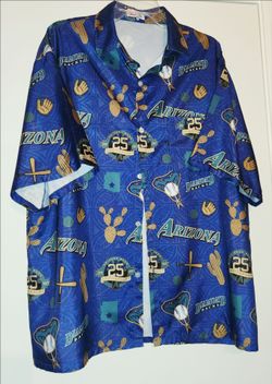 Arizona Diamondbacks MLB Baseball Budweiser 25th Anniversary Button Down Team Shirt Men's XL EUC $16
