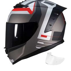 Motorbike Racing Street Bike Helmets with Black Visor for Men Women,DOT Approved (Matte Gray Cloud, L)