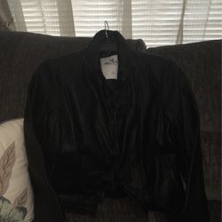 Hollister Faux Leather Black Jacket NWT Size Large