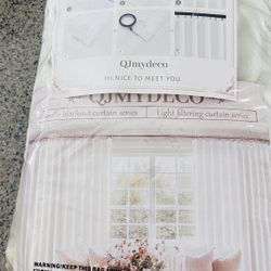 NEW White Blackout Curtains / Drapes – Includes Hanging Accessories  📍 Pickup near IKEA / S. Durango & 215, Las Vegas  Brand new QJMYDECO wh