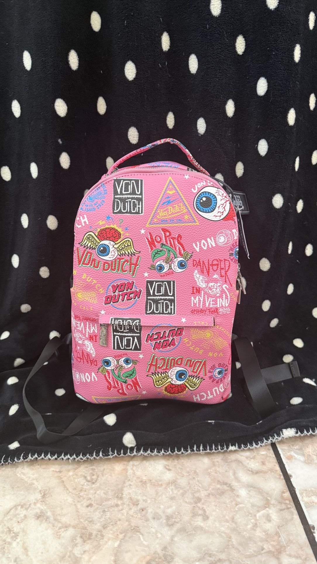 Von Dutch Vibrant Pink Backpack