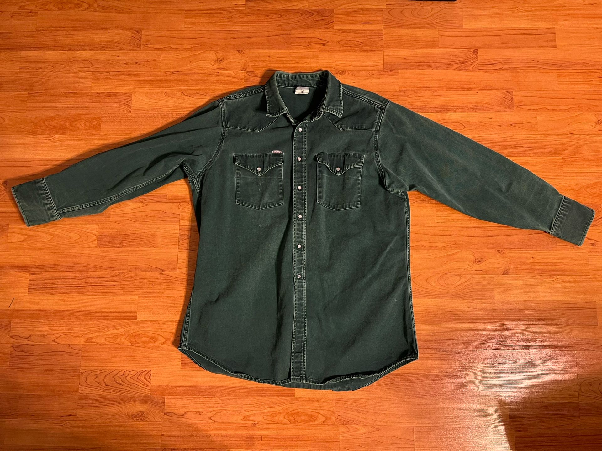Carhartt 2000’s Green Snap Button Jacket, Size 36/Large, Style Code S01 HTG