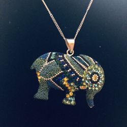 Silver Elephant pendant and necklace