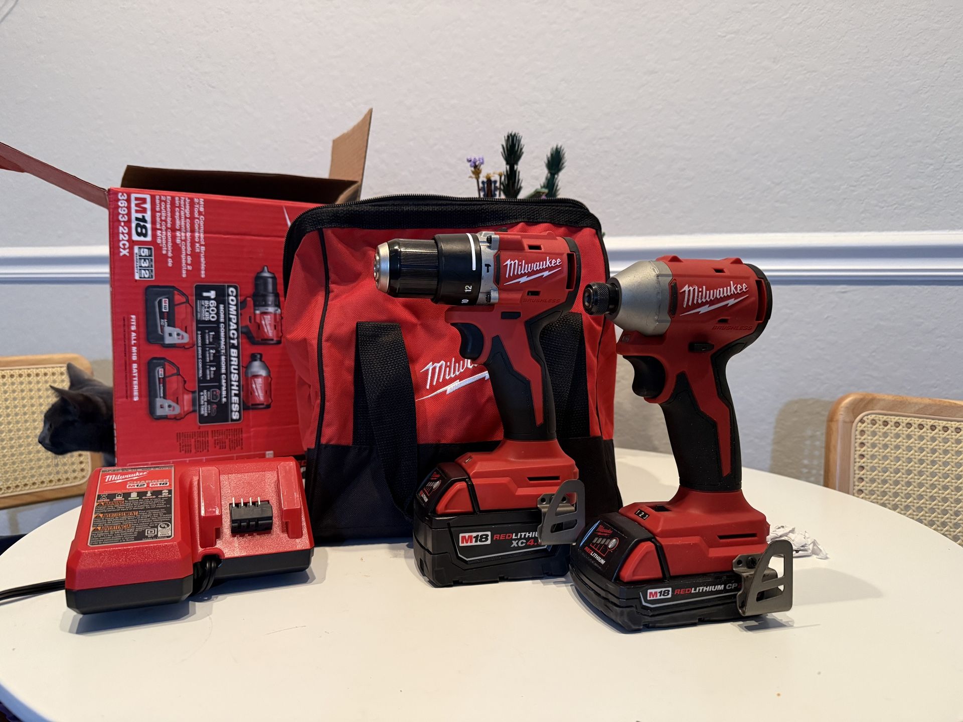milwaukee M18 compact hammer drill and impact combo kit