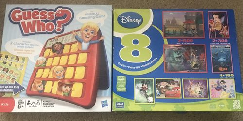 Guess Who Game & Disney puzzles - age 6 and up