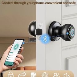 Finger Print Biometric Door Knob & App Control, Keyless Smart Door Lock $60 OBO
