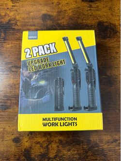 KEPEAK 2-Pack Rechargeable LED Work Lights with Magnetic Base