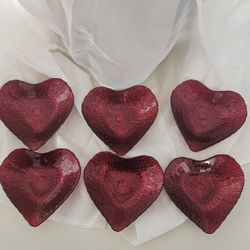 Red Glitter Glass Heart Shaped Dish