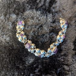 1930 Mexican Bracelet With Amethyst And 925 Silver