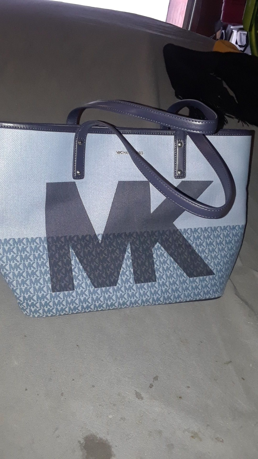 Michael ķors denim tote women's purse handbag.
