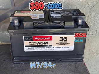 AGM Car Battery Group Size 94r/h7