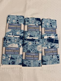 Fabric 1 Yard Blue Medical Hero Theme $3 Each