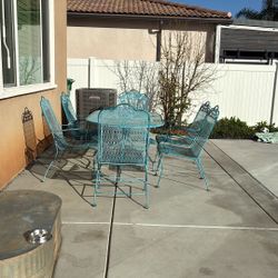 Wrought Iron Table And 6 Chairs $275
