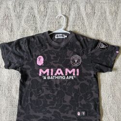 Bape x Inter Miami CF Camo Tee Black Size M Lightly Used 100% Authentic