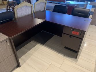 Desk 60”x66” Mahogany With Drawers 