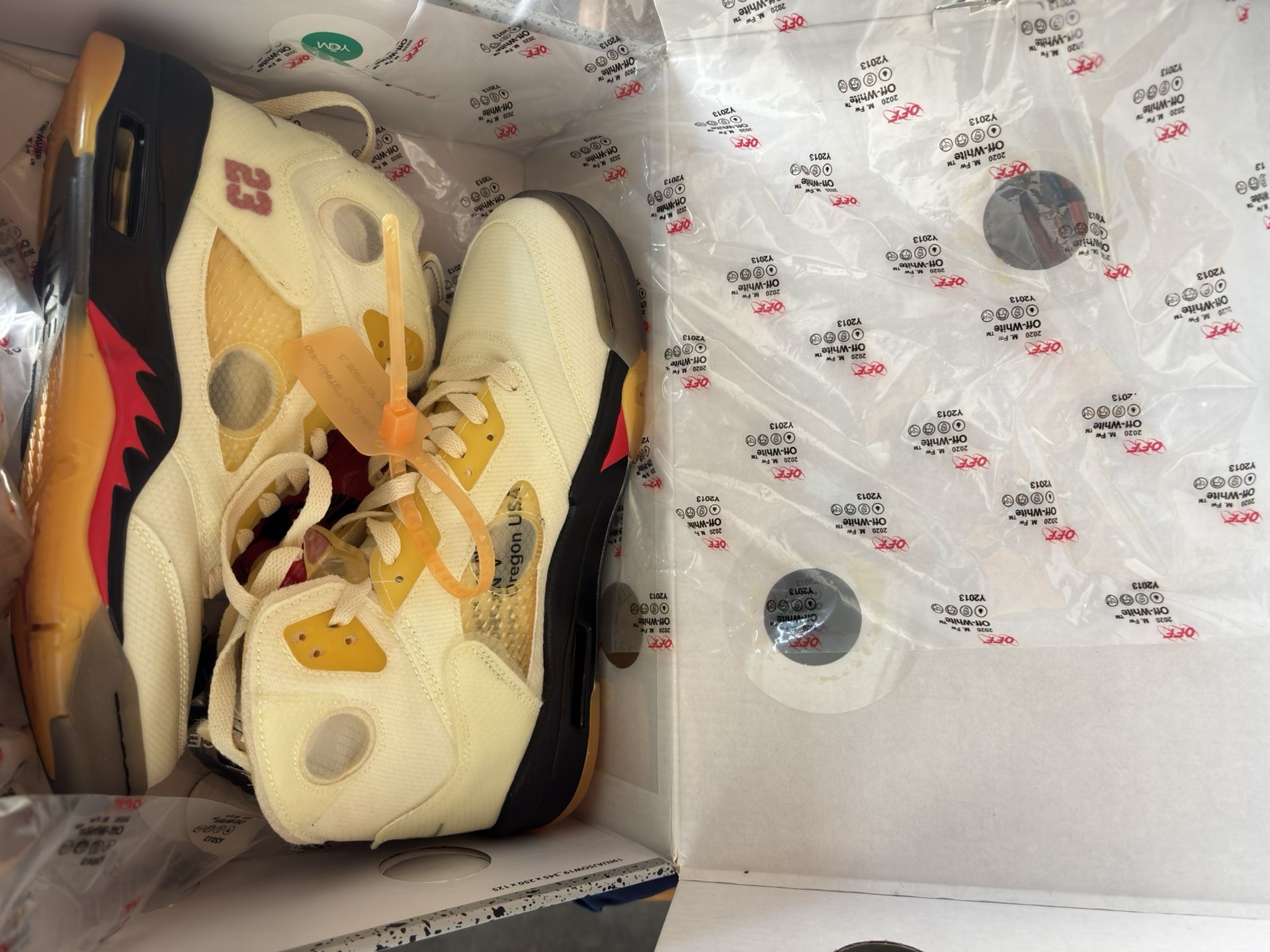 Off‑White x Air Jordan 5 “Sail” 