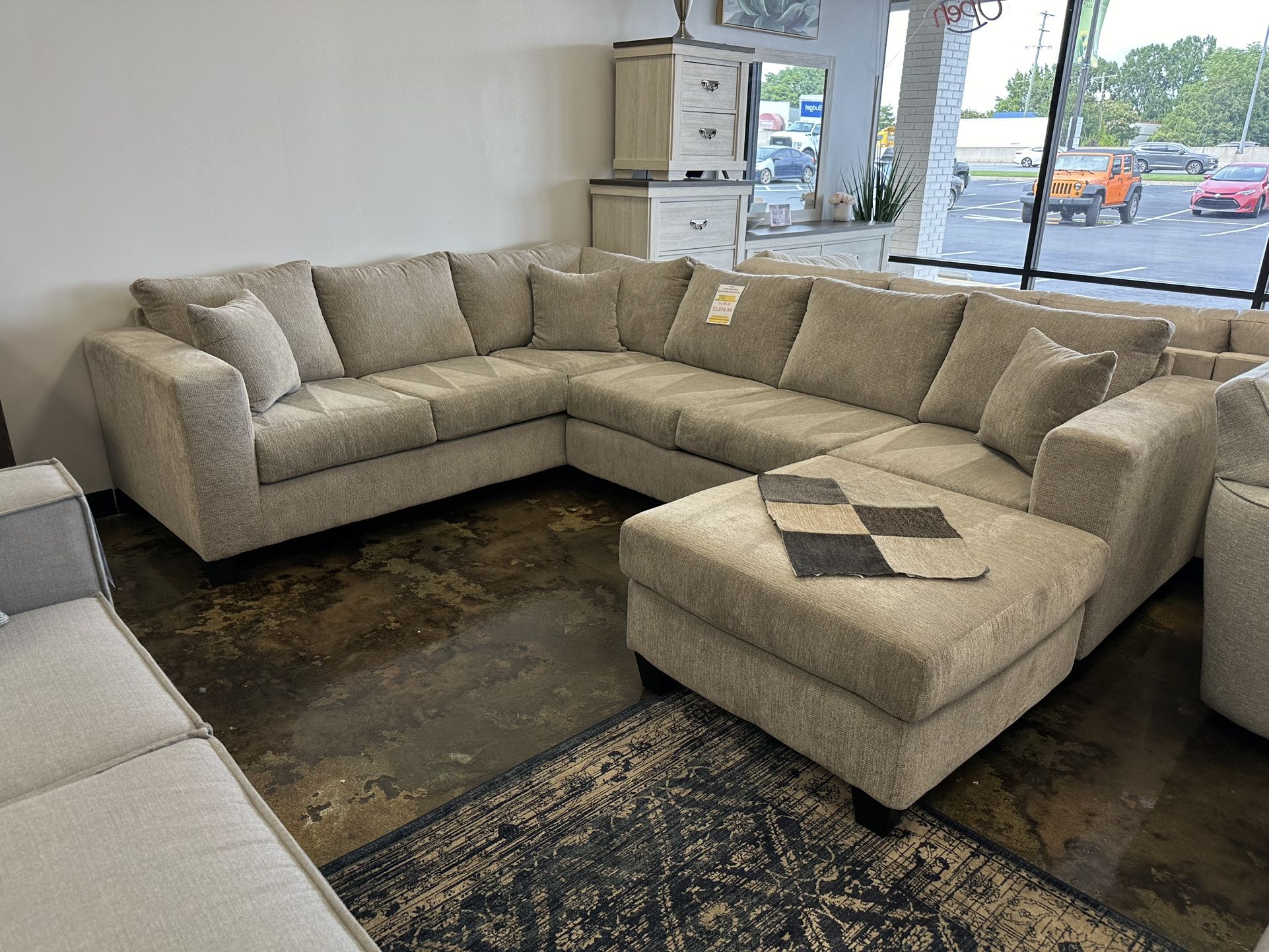 Modern Corner Sectional With Ottoman