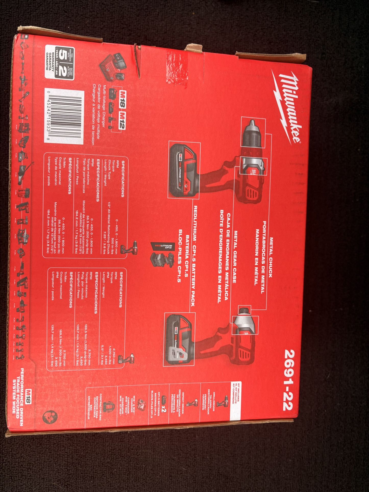 M18 18V Lithium-Ion Cordless Drill/Impact Driver Combo Kit (2-Tool) W/ 2 Batteries, Charger & Magnetic Nut Driver Set