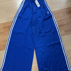 Adidas Satin Wide Leg Track Pants , Women Size 10