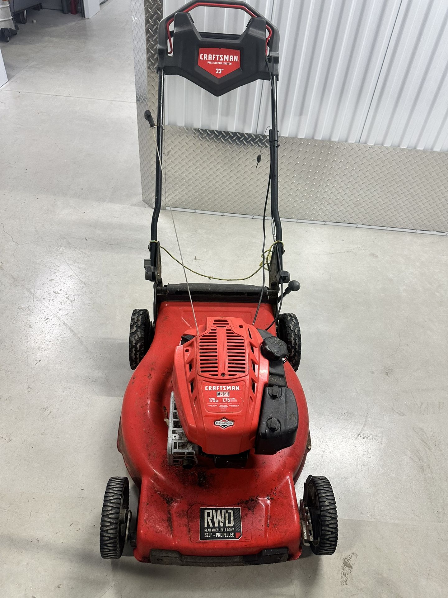 Craftsman M350 23-inch self-propelled gas lawn mower with a 175-cc Briggs & Stratton engine