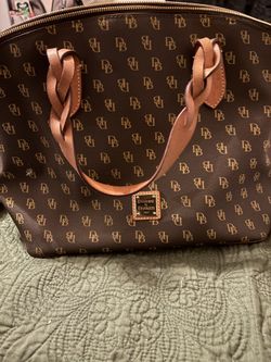 Dooney And Bourke Brown Leather With Braided Straps