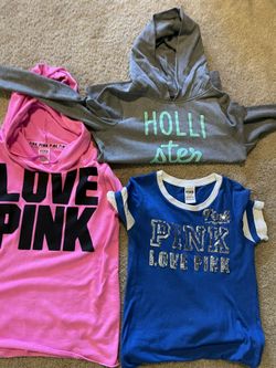 Ladies/ Girls Pink & Hollister Hoodie And Shirts Sz S All 4 $12