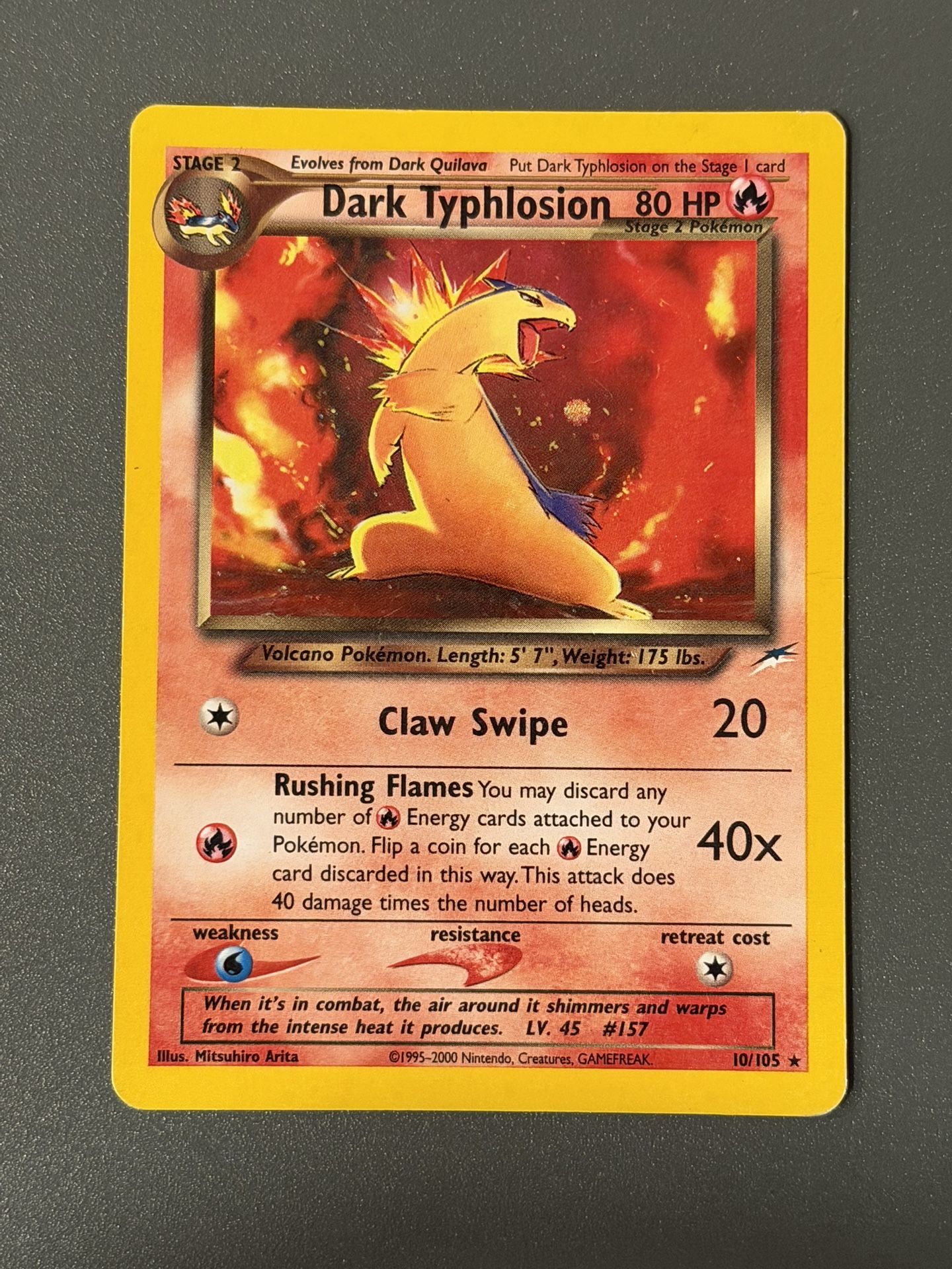 Dark Typhlosion Pokemon Card