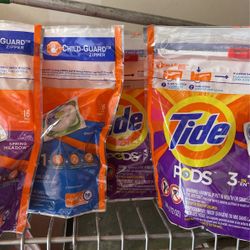 4 bolsas de tide pods (16 pods cada bolsa)