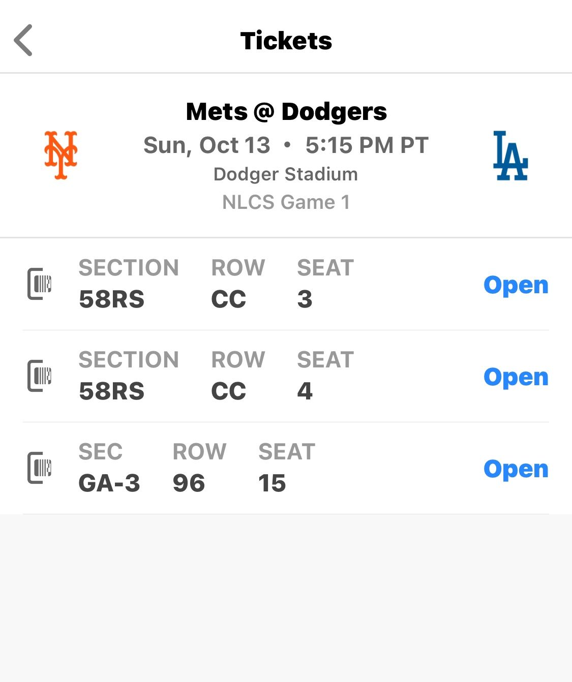Dodgers Vs Mets Sunday October 13