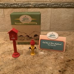 Hallmark Kiddie Car Corner Collection Call Box And Fire Hydrant