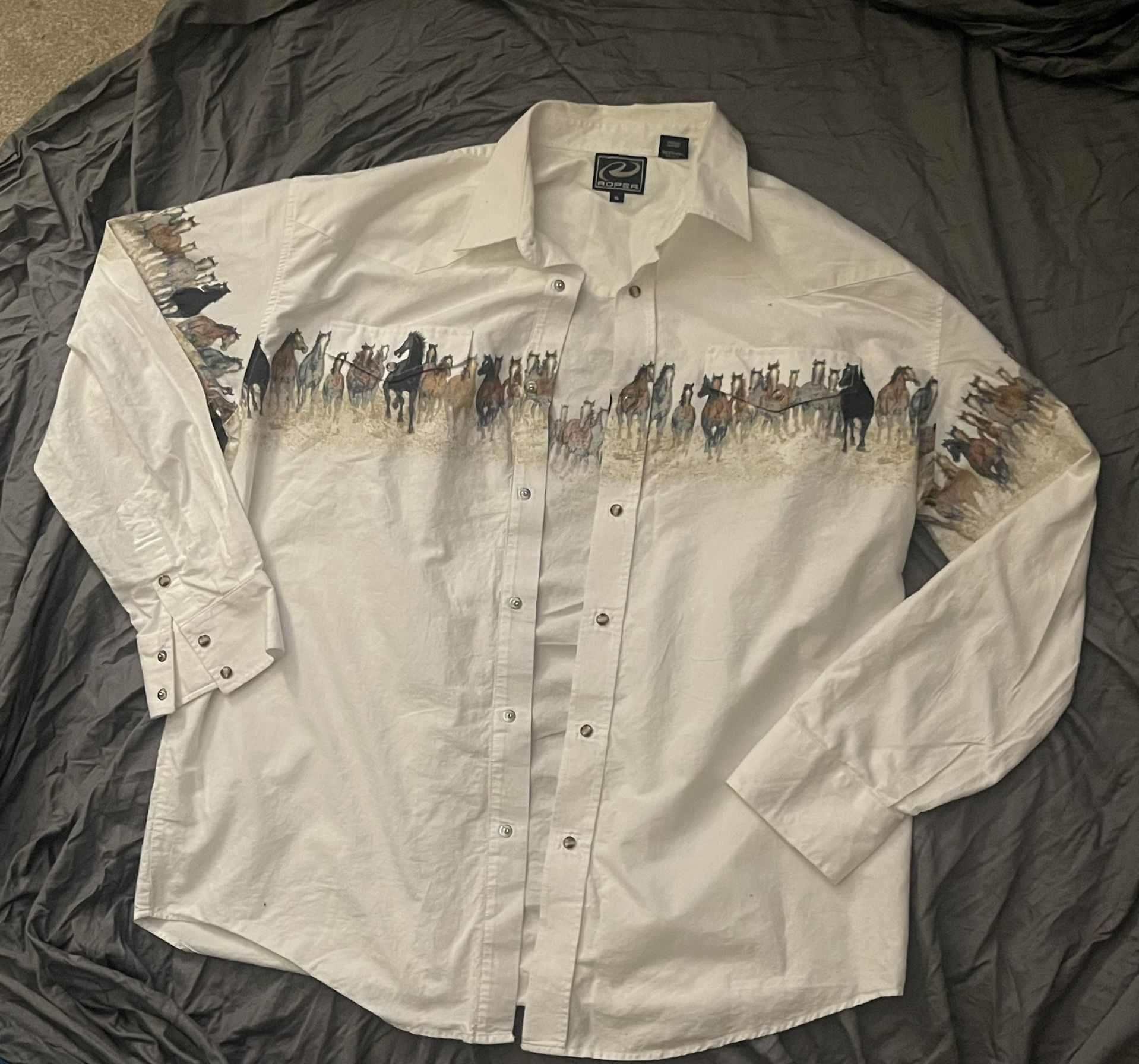 Vintage horse button up