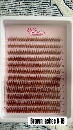 Brown cluster lashes 8-16mm