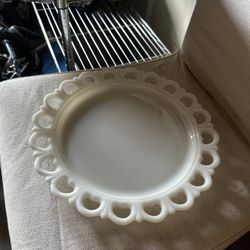 Milk glass platter