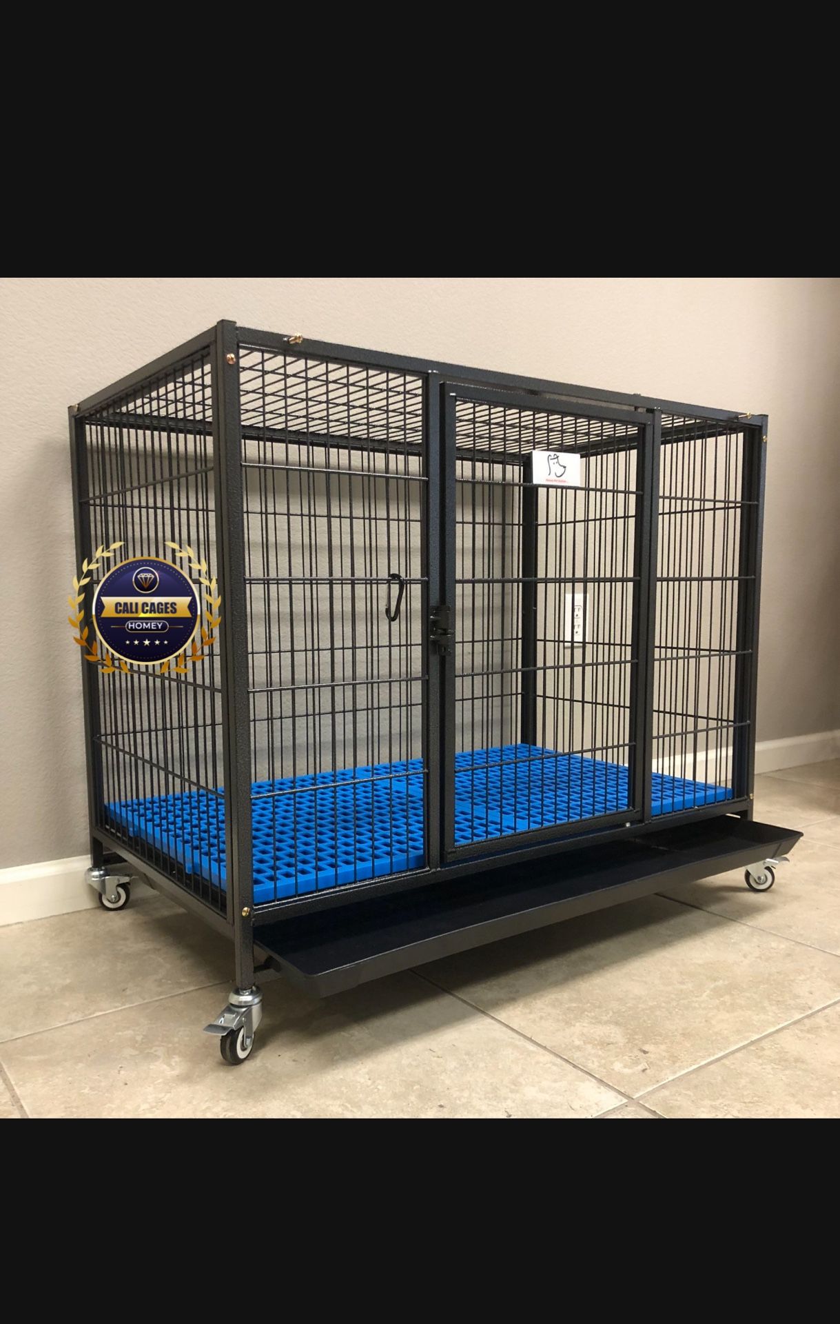 Dog Cage Kennel Size 37 Medium With Plastic Grid Tray And Wheels New In Box π¦