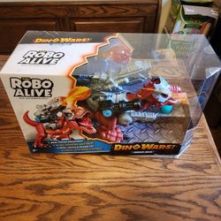 Robo Alive Dino Wars Mega-Rex by ZURU Dinosaur Battle Realistic Walking T-Rex with Armor and Battling