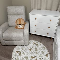 Nursery Power Recliner + Babyletto Drawer/ Changing table - MOVE OUT SALE