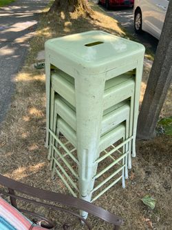4- stacked metal barstools-