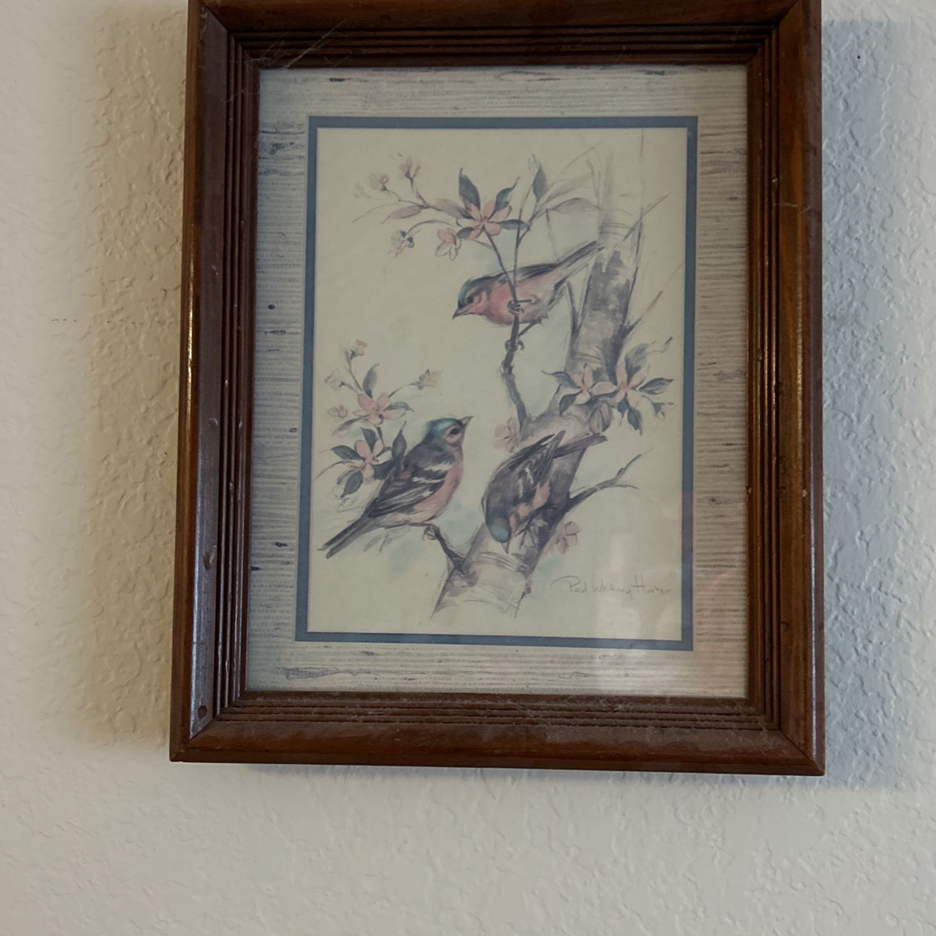Beautiful Wood Framed Wall Decor. Signed By Artist