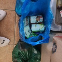 Free Canned Food and Pasta "About 5 or 6 Bags"