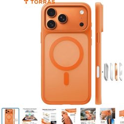TORRAS Magnetic Shockproof for iPhone 17 Pro Case, Compatible with MagSafe, Military-Grade Drop Protection, Camera Control, DIY Button, Slim Transluce