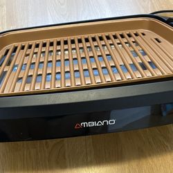NEW Ambiano Smokeless Electric Grill Non Stick Copper Ceramic Plate